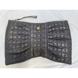 Kate Spade Large Soft Quilted Nylon Bow Zip Carryall Travel Pouch Clutch